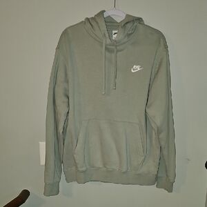 NIKE mens Pullover Hoodie. Light Green And White. Sz Large! Like New Condition
